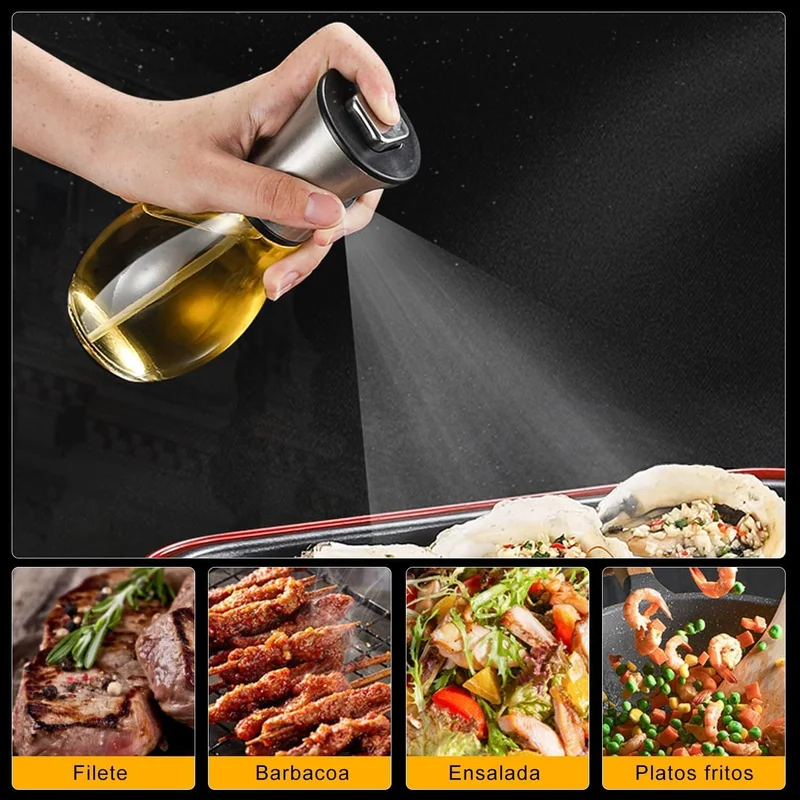 Cuisine Art Cuisine Art Glass Oil Sprayer, 200ml Olive Oil Sprayer Mister, Olive Oil Spray Bottle, Kitchen Gadgets Accessories for Air Fryer, Oil Spritzer, Widely Used for Salad Making, Baking, Frying, BBQ